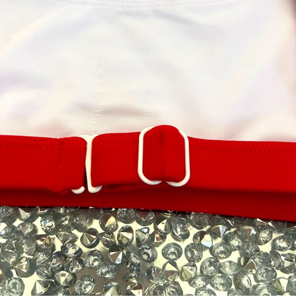 Apricotton Red Seamless Bikini Top Bra Adjustable Straps Stretch Summer Pool XS - Picture 5 of 8